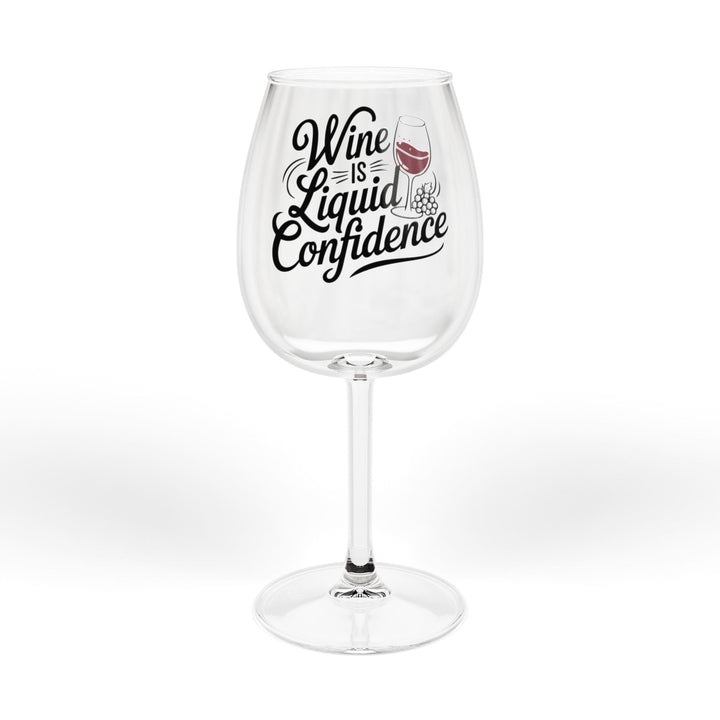 Wine Glass 12oz — "Wine Is Liquid Confidence" Stemmed Glass, Funny Wine Lover Gift