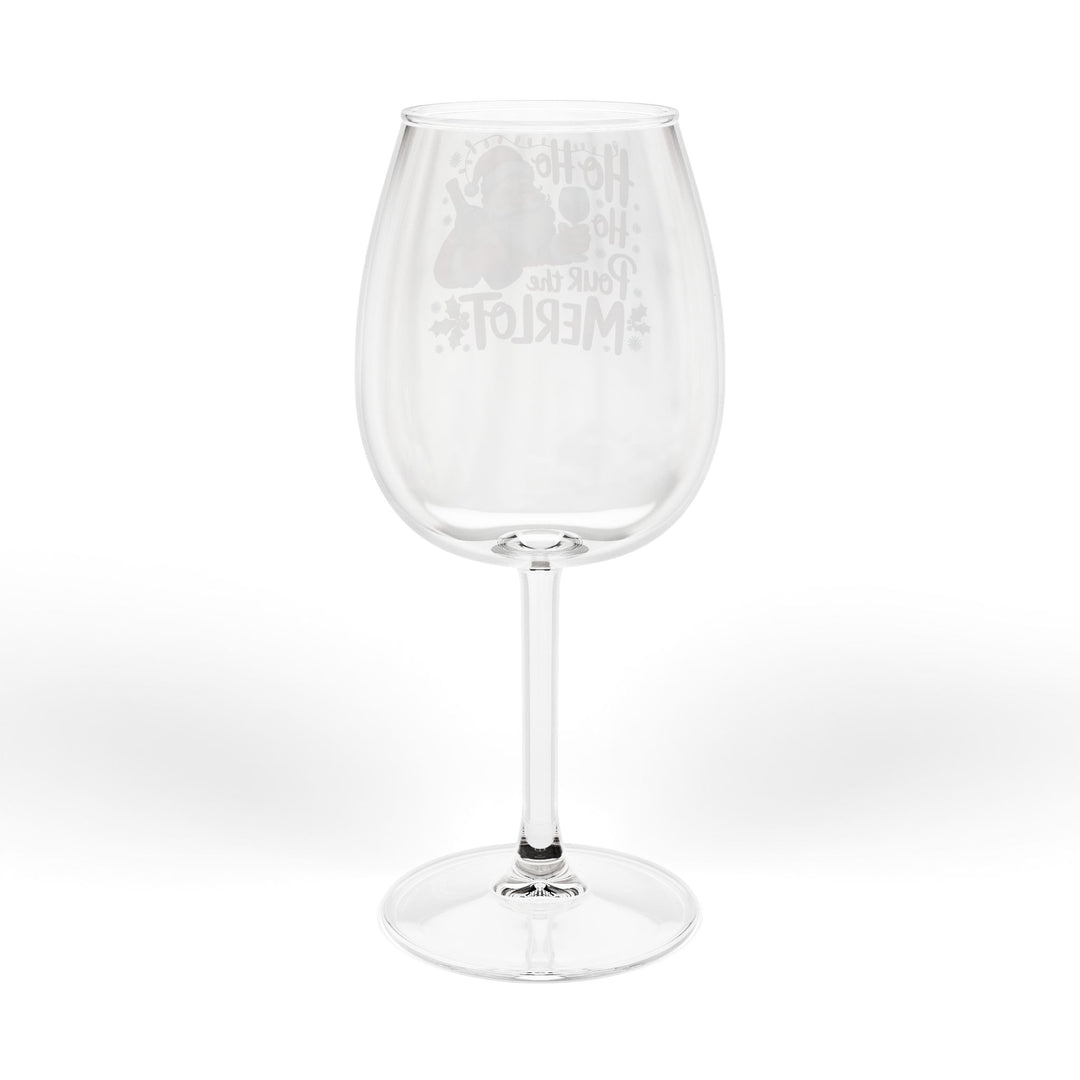 Ho Ho Ho Pour the Merlot 12oz Christmas Wine Glass