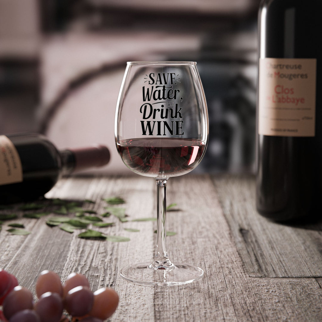 12oz Wine Glass - "Save Water Drink Wine" Funny Stemmed Glass, Gift for Wine Lovers