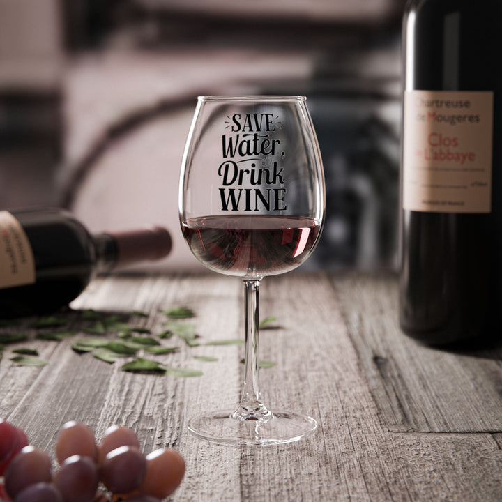 12oz Wine Glass - "Save Water Drink Wine" Funny Stemmed Glass, Gift for Wine Lovers
