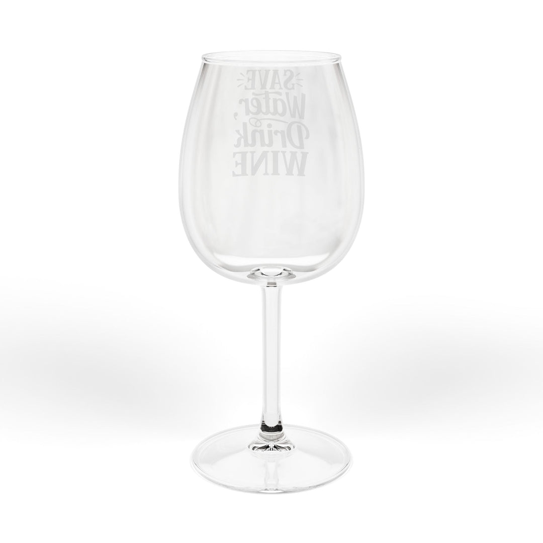 12oz Wine Glass - "Save Water Drink Wine" Funny Stemmed Glass, Gift for Wine Lovers