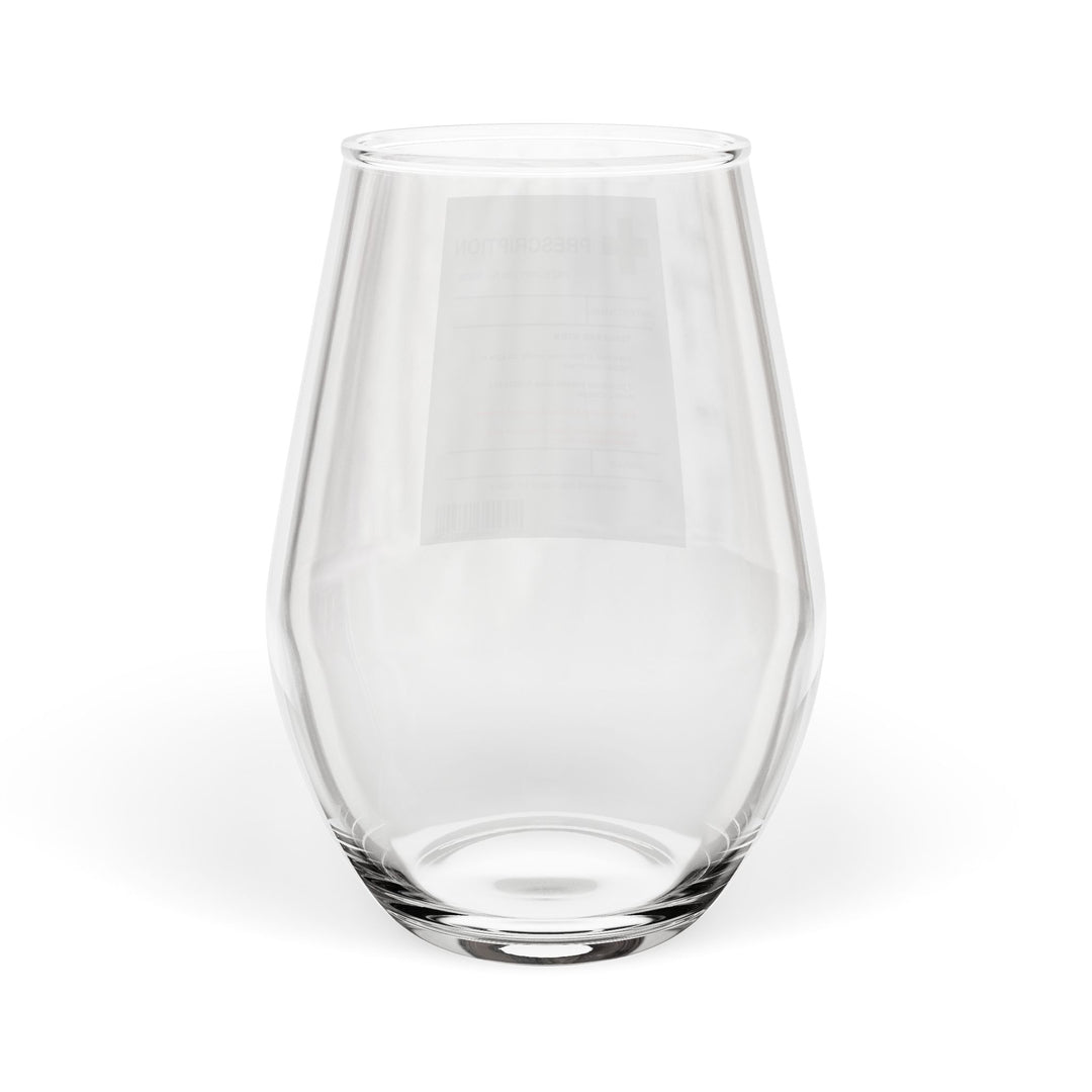 Custom Prescription Label Stemless Wine Glass — Funny Medical Wine Glass 11.75oz