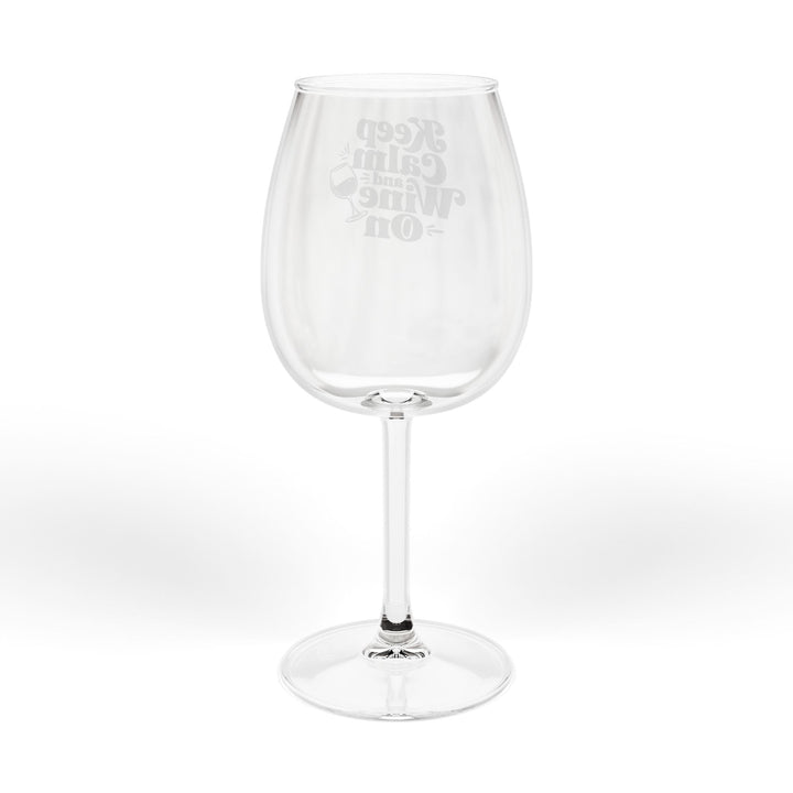 Keep Calm and Wine On 12oz Wine Glass — Funny Wine Lover Gift