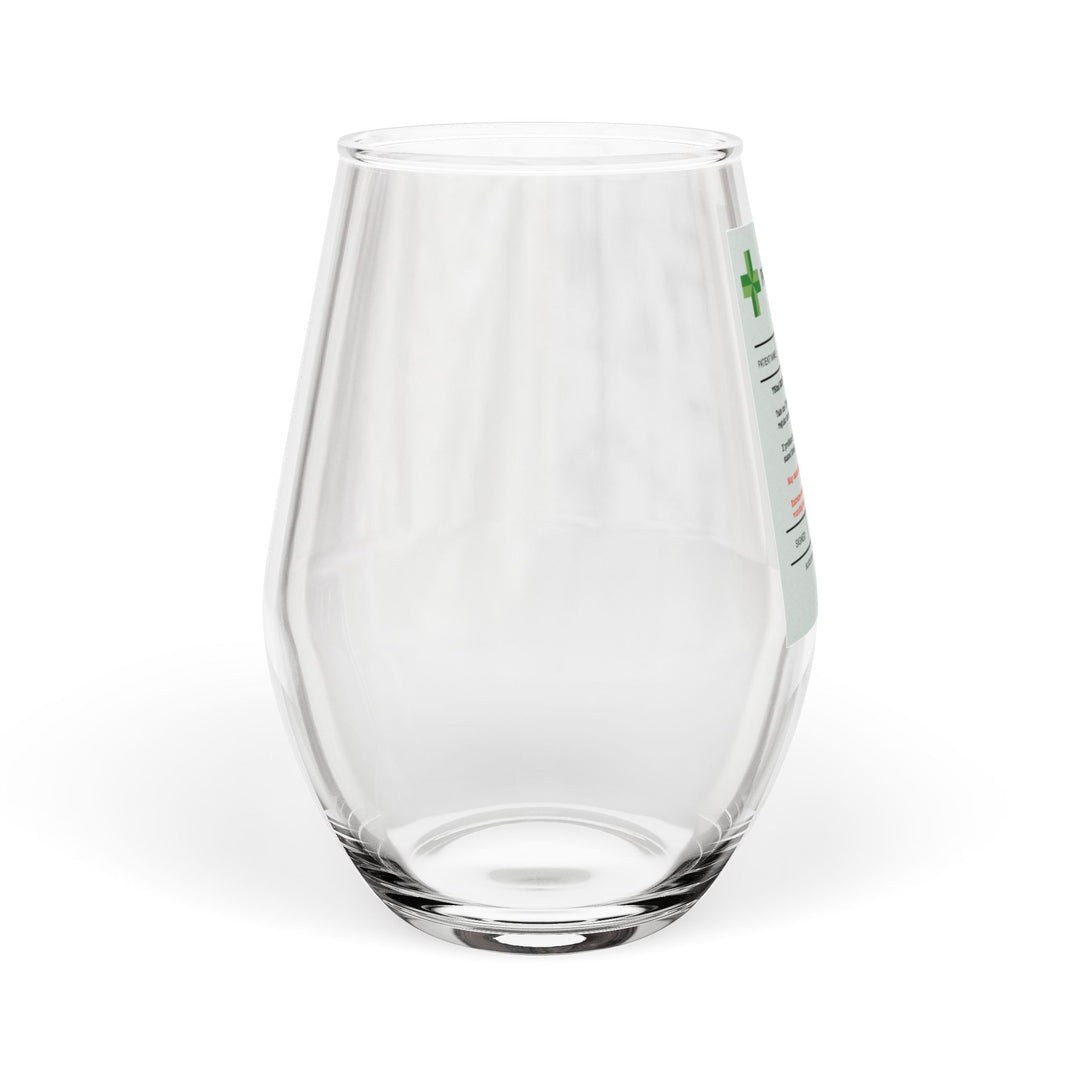 Custom Prescription Label Stemless Wine Glass — Funny Medical Wine Glass 11.75oz