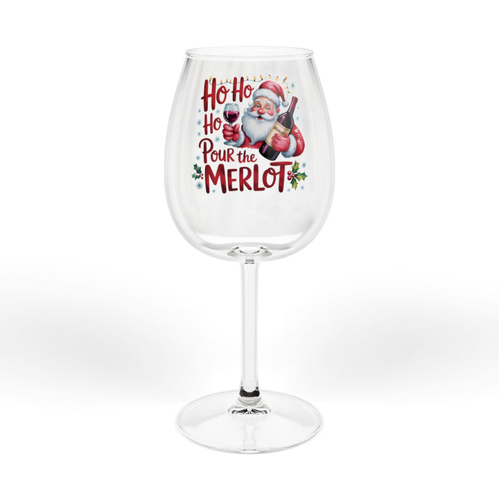 Ho Ho Ho Pour the Merlot 12oz Christmas Wine Glass