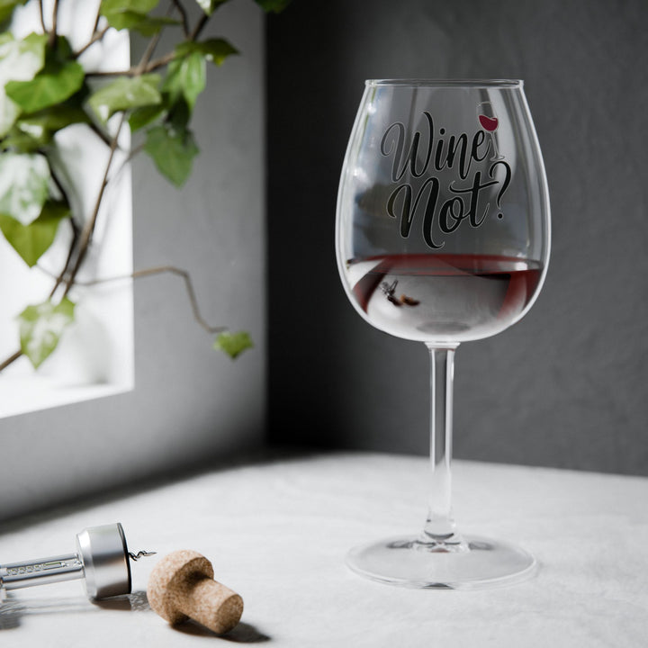 Wine Glass — 12oz "Wine Not?" Stemmed Red Wine Glass, Funny Gift for Wine Lovers